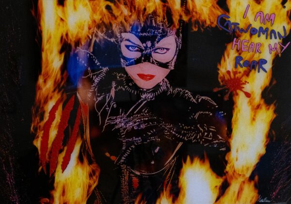 Dipinto “Catwoman Roar Fire” di Matteo Frasca