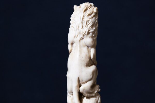 Scultura "A Stunning lion carving from deer antler with custom stand" - immagine 9