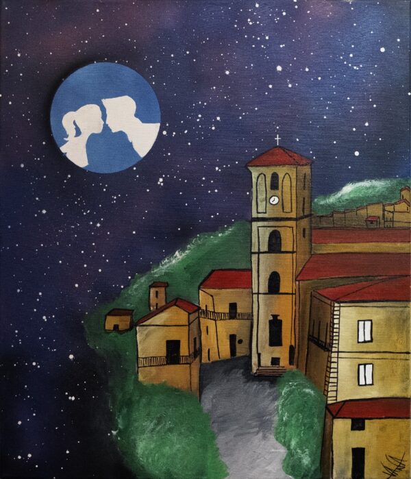 Dipinto "Bacio di Luna" di Silvana Marrapodi